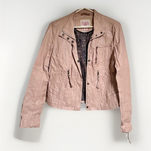Pink Envelope Junior’s Moto Jacket Size L - Picture 1 of 8